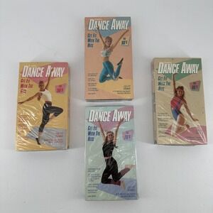 Vintage Esquire Dance Away Get Fit With The Hits VHS Lot 4 Workout Tapes 50s-80s